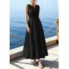 imagePRETTYGARDEN Summer Dresses for Women 2026 Sundresses Sleeveless V Neck Eyelet A Line Flowy Beach Vacation Spring Maxi DressBlack