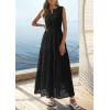 imagePRETTYGARDEN Summer Dresses for Women 2026 Sundresses Sleeveless V Neck Eyelet A Line Flowy Beach Vacation Spring Maxi DressBlack