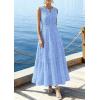 imagePRETTYGARDEN Summer Dresses for Women 2026 Sundresses Sleeveless V Neck Eyelet A Line Flowy Beach Vacation Spring Maxi DressLight Blue