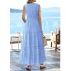 imagePRETTYGARDEN Summer Dresses for Women 2026 Sundresses Sleeveless V Neck Eyelet A Line Flowy Beach Vacation Spring Maxi DressLight Blue