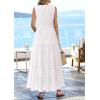 imagePRETTYGARDEN Summer Dresses for Women 2026 Sundresses Sleeveless V Neck Eyelet A Line Flowy Beach Vacation Spring Maxi DressWhite