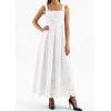 imagePRETTYGARDEN Womens Sleeveless Maxi Summer Dresses 2026 Hollow Out Eyelet Square Neck Ruffle Flowy Beach Vacation SundressWhite