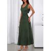 imagePRETTYGARDEN Womens Summer Casual Dresses 2026 Spring Sleeveless V Neck Midi Business Work A Line Pleated Cocktail DressArmy Green
