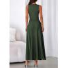 imagePRETTYGARDEN Womens Summer Casual Dresses 2026 Spring Sleeveless V Neck Midi Business Work A Line Pleated Cocktail DressArmy Green