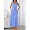imagePRETTYGARDEN Womens Summer Casual Dresses 2026 Spring Sleeveless V Neck Midi Business Work A Line Pleated Cocktail DressLight Blue