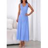imagePRETTYGARDEN Womens Summer Casual Dresses 2026 Spring Sleeveless V Neck Midi Business Work A Line Pleated Cocktail DressLight Blue