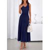 imagePRETTYGARDEN Womens Summer Casual Dresses 2026 Spring Sleeveless V Neck Midi Business Work A Line Pleated Cocktail DressNavy