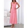 imagePRETTYGARDEN Womens Summer Casual Dresses 2026 Spring Sleeveless V Neck Midi Business Work A Line Pleated Cocktail DressPink