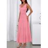 imagePRETTYGARDEN Womens Summer Casual Dresses 2026 Spring Sleeveless V Neck Midi Business Work A Line Pleated Cocktail DressPink