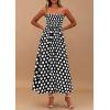 imagePRETTYGARDEN Womens Summer Dresses 2026 Spring Sleeveless Spaghetti Straps Casual Midi Dress Polka Dot Smocked Beach SundressBlack