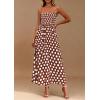 imagePRETTYGARDEN Womens Summer Dresses 2026 Spring Sleeveless Spaghetti Straps Casual Midi Dress Polka Dot Smocked Beach SundressBrown