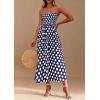 imagePRETTYGARDEN Womens Summer Dresses 2026 Spring Sleeveless Spaghetti Straps Casual Midi Dress Polka Dot Smocked Beach SundressNavy Blue