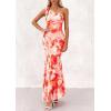 imagePRETTYGARDEN Womens Summer One Shoulder Maxi Dress 2026 Floral Sleeveless Bodycon Mesh Long Formal Wedding Guest DressesOrange Watercolour