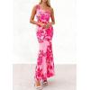 imagePRETTYGARDEN Womens Summer One Shoulder Maxi Dress 2026 Floral Sleeveless Bodycon Mesh Long Formal Wedding Guest DressesPink Flower