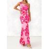 imagePRETTYGARDEN Womens Summer One Shoulder Maxi Dress 2026 Floral Sleeveless Bodycon Mesh Long Formal Wedding Guest DressesPink Flower