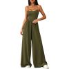 imagePRETTYGARDEN Jumpsuits for Women 2026 Sleeveless Strap Wide Leg Date Night Rompers Beach Vacation One Piece Summer OutfitsArmy Green