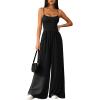 imagePRETTYGARDEN Jumpsuits for Women 2026 Sleeveless Strap Wide Leg Date Night Rompers Beach Vacation One Piece Summer OutfitsBlack