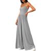 imagePRETTYGARDEN Jumpsuits for Women 2026 Sleeveless Strap Wide Leg Date Night Rompers Beach Vacation One Piece Summer OutfitsGrey