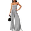 imagePRETTYGARDEN Jumpsuits for Women 2026 Sleeveless Strap Wide Leg Date Night Rompers Beach Vacation One Piece Summer OutfitsGrey