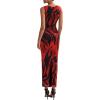 imagePRETTYGARDEN Womens Summer Wedding Guest Dress 2026 Spring Mesh Sleeveless Bodycon Ruched Floral Holiday Maxi Long DressesBlack Red Flower