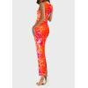 imagePRETTYGARDEN Womens Summer Wedding Guest Dress 2026 Spring Mesh Sleeveless Bodycon Ruched Floral Holiday Maxi Long DressesFloral Orange