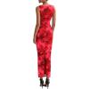 imagePRETTYGARDEN Womens Summer Wedding Guest Dress 2026 Spring Mesh Sleeveless Bodycon Ruched Floral Holiday Maxi Long DressesRed Floral