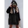 imagePRETTYGARDEN Sweatshirt for Women 2026 Fall Oversized Pullover Long Sleeve Casual Hoodie Dress Kangaroo Pocket Winter ClothesBlack