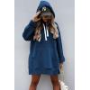 imagePRETTYGARDEN Sweatshirt for Women 2026 Fall Oversized Pullover Long Sleeve Casual Hoodie Dress Kangaroo Pocket Winter ClothesBlue