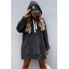 imagePRETTYGARDEN Sweatshirt for Women 2026 Fall Oversized Pullover Long Sleeve Casual Hoodie Dress Kangaroo Pocket Winter ClothesDark Grey