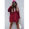 imagePRETTYGARDEN Sweatshirt for Women 2026 Fall Oversized Pullover Long Sleeve Casual Hoodie Dress Kangaroo Pocket Winter ClothesWine Red