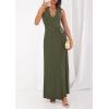 imagePRETTYGARDEN Holiday Cocktail Dresses for Women 2026 Summer Elegant V Neck Halter Backless Wedding Guest Party Midi DressArmy Green