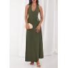 imagePRETTYGARDEN Holiday Cocktail Dresses for Women 2026 Summer Elegant V Neck Halter Backless Wedding Guest Party Midi DressArmy Green