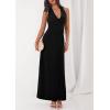 imagePRETTYGARDEN Holiday Cocktail Dresses for Women 2026 Summer Elegant V Neck Halter Backless Wedding Guest Party Midi DressBlack