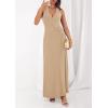 imagePRETTYGARDEN Holiday Cocktail Dresses for Women 2026 Summer Elegant V Neck Halter Backless Wedding Guest Party Midi DressKhaki