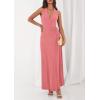 imagePRETTYGARDEN Holiday Cocktail Dresses for Women 2026 Summer Elegant V Neck Halter Backless Wedding Guest Party Midi DressPink