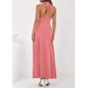 imagePRETTYGARDEN Holiday Cocktail Dresses for Women 2026 Summer Elegant V Neck Halter Backless Wedding Guest Party Midi DressPink