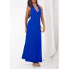 imagePRETTYGARDEN Holiday Cocktail Dresses for Women 2026 Summer Elegant V Neck Halter Backless Wedding Guest Party Midi DressRoyal Blue