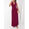 imagePRETTYGARDEN Holiday Cocktail Dresses for Women 2026 Summer Elegant V Neck Halter Backless Wedding Guest Party Midi DressWine Red