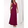 imagePRETTYGARDEN Holiday Cocktail Dresses for Women 2026 Summer Elegant V Neck Halter Backless Wedding Guest Party Midi DressWine Red
