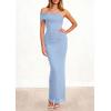 imagePRETTYGARDEN Womens 2026 Wedding Guest Cocktail Dresses One Off The Shoulder Ruched Bodycon Formal Maxi Party Summer OutfitsLight Blue