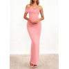 imagePRETTYGARDEN Womens 2026 Wedding Guest Cocktail Dresses One Off The Shoulder Ruched Bodycon Formal Maxi Party Summer OutfitsPink