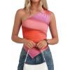 imagePRETTYGARDEN Womens Floral Mesh Tops 2026 Summer Asymmetrical One Shoulder Sleeveless Ruched Shirts Spring Going Out ClothesMulticolor Print
