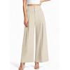 imagePRETTYGARDEN Womens Spring Wide Leg Palazzo Pants 2026 Trendy Loose Button High Waist Pleated Work Business Casual TrousersBeige