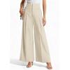 imagePRETTYGARDEN Womens Spring Wide Leg Palazzo Pants 2026 Trendy Loose Button High Waist Pleated Work Business Casual TrousersBeige