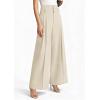 imagePRETTYGARDEN Womens Spring Wide Leg Palazzo Pants 2026 Trendy Loose Button High Waist Pleated Work Business Casual TrousersBeige