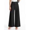 imagePRETTYGARDEN Womens Spring Wide Leg Palazzo Pants 2026 Trendy Loose Button High Waist Pleated Work Business Casual TrousersBlack