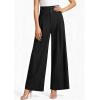 imagePRETTYGARDEN Womens Spring Wide Leg Palazzo Pants 2026 Trendy Loose Button High Waist Pleated Work Business Casual TrousersBlack