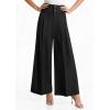 imagePRETTYGARDEN Womens Spring Wide Leg Palazzo Pants 2026 Trendy Loose Button High Waist Pleated Work Business Casual TrousersBlack