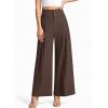 imagePRETTYGARDEN Womens Spring Wide Leg Palazzo Pants 2026 Trendy Loose Button High Waist Pleated Work Business Casual TrousersBrown