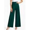 imagePRETTYGARDEN Womens Spring Wide Leg Palazzo Pants 2026 Trendy Loose Button High Waist Pleated Work Business Casual TrousersDark Green